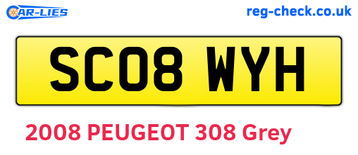 SC08WYH are the vehicle registration plates.