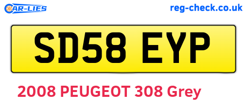 SD58EYP are the vehicle registration plates.