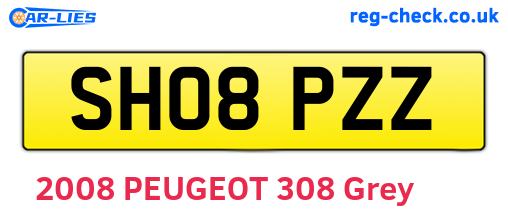 SH08PZZ are the vehicle registration plates.
