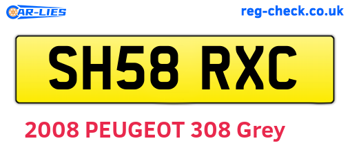 SH58RXC are the vehicle registration plates.