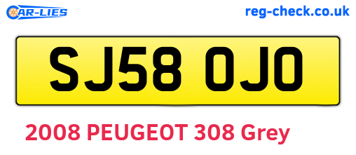 SJ58OJO are the vehicle registration plates.