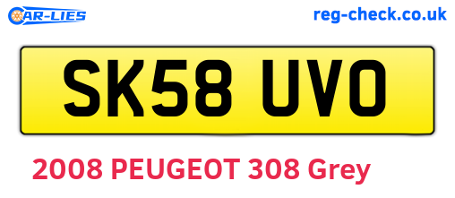 SK58UVO are the vehicle registration plates.