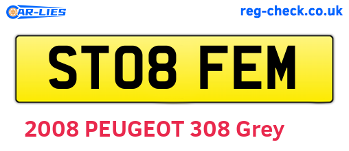 ST08FEM are the vehicle registration plates.