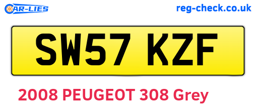 SW57KZF are the vehicle registration plates.
