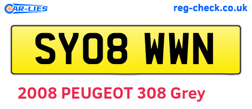 SY08WWN are the vehicle registration plates.