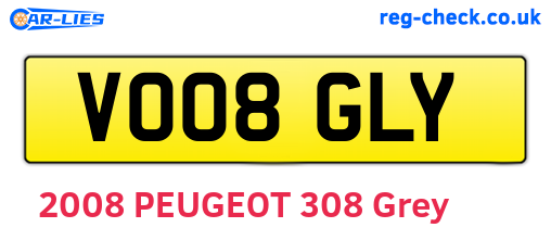 VO08GLY are the vehicle registration plates.