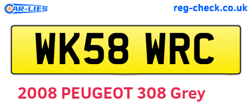 WK58WRC are the vehicle registration plates.