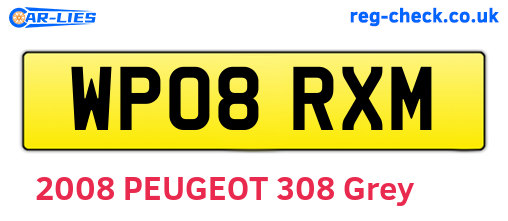 WP08RXM are the vehicle registration plates.