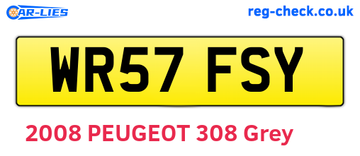 WR57FSY are the vehicle registration plates.