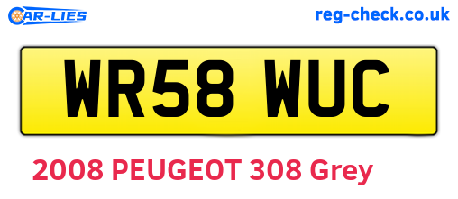 WR58WUC are the vehicle registration plates.