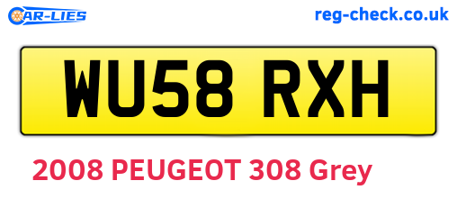 WU58RXH are the vehicle registration plates.