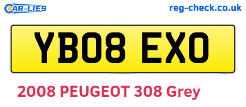 YB08EXO are the vehicle registration plates.