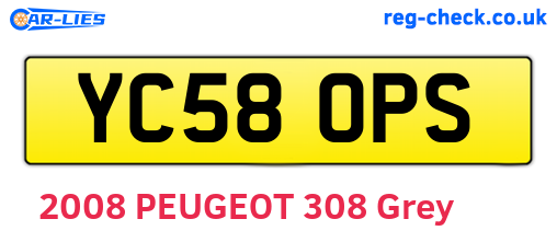 YC58OPS are the vehicle registration plates.