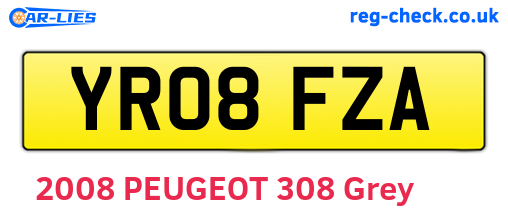 YR08FZA are the vehicle registration plates.