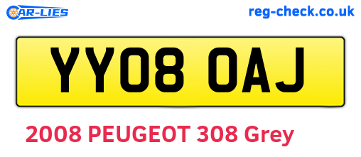 YY08OAJ are the vehicle registration plates.