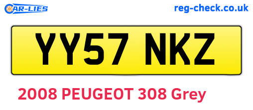YY57NKZ are the vehicle registration plates.