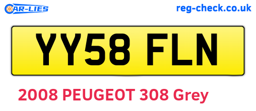 YY58FLN are the vehicle registration plates.
