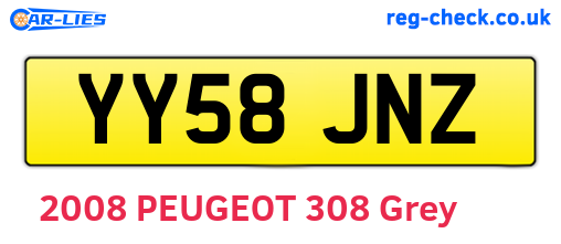 YY58JNZ are the vehicle registration plates.