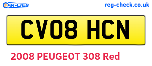 CV08HCN are the vehicle registration plates.