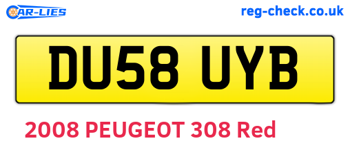 DU58UYB are the vehicle registration plates.