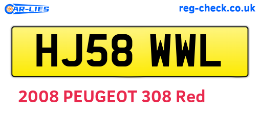 HJ58WWL are the vehicle registration plates.
