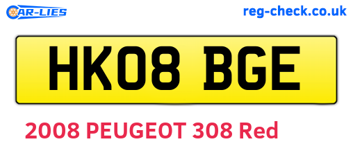 HK08BGE are the vehicle registration plates.