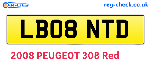 LB08NTD are the vehicle registration plates.