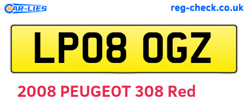 LP08OGZ are the vehicle registration plates.
