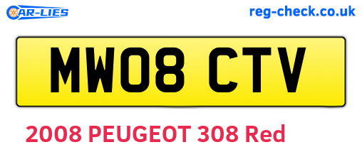 MW08CTV are the vehicle registration plates.
