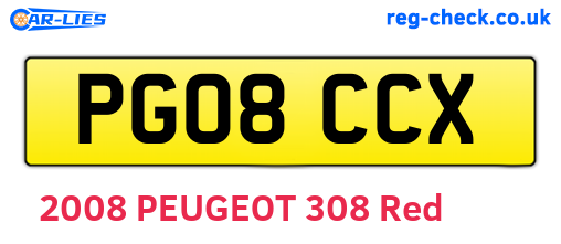PG08CCX are the vehicle registration plates.