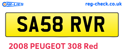 SA58RVR are the vehicle registration plates.