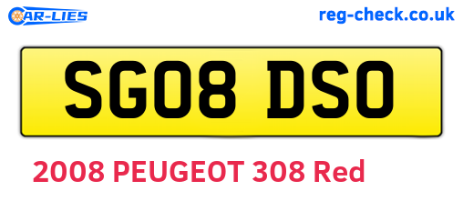 SG08DSO are the vehicle registration plates.