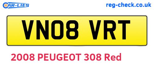 VN08VRT are the vehicle registration plates.
