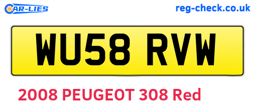 WU58RVW are the vehicle registration plates.