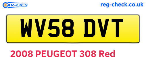 WV58DVT are the vehicle registration plates.