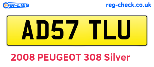 AD57TLU are the vehicle registration plates.