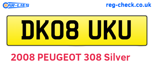 DK08UKU are the vehicle registration plates.