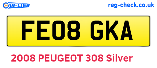 FE08GKA are the vehicle registration plates.