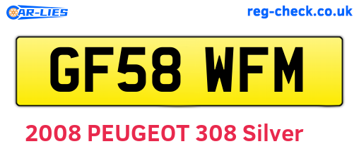 GF58WFM are the vehicle registration plates.