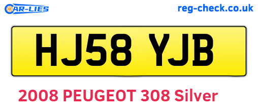HJ58YJB are the vehicle registration plates.