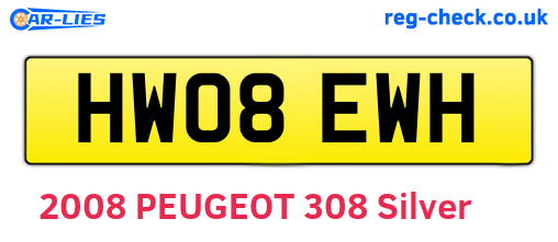 HW08EWH are the vehicle registration plates.