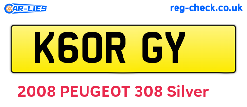K60RGY are the vehicle registration plates.