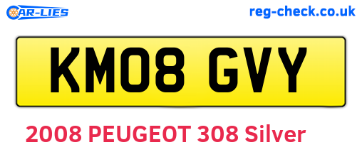 KM08GVY are the vehicle registration plates.