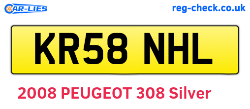 KR58NHL are the vehicle registration plates.