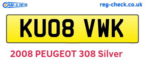 KU08VWK are the vehicle registration plates.
