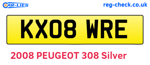 KX08WRE are the vehicle registration plates.