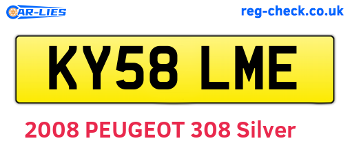 KY58LME are the vehicle registration plates.