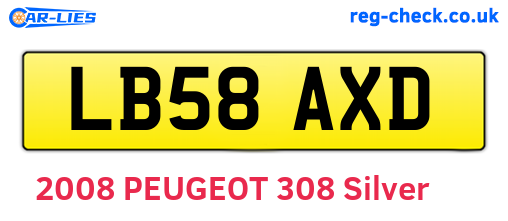 LB58AXD are the vehicle registration plates.