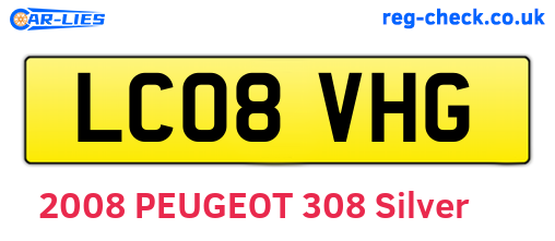 LC08VHG are the vehicle registration plates.