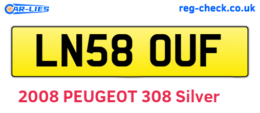 LN58OUF are the vehicle registration plates.